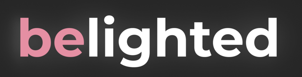 belighted productions logo farbig auf schwarzem Hintergrund