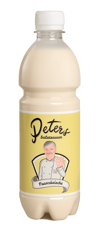 Peters Französische Salatsauce Flasche transparent farbig