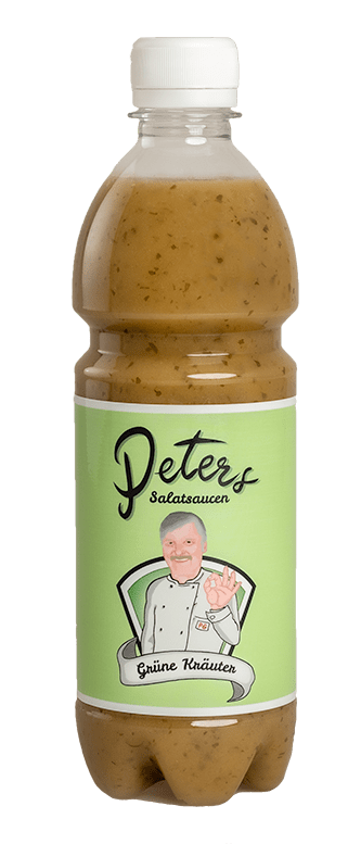 Peters Grüne Kräuter Salatsauce Flasche transparent farbig