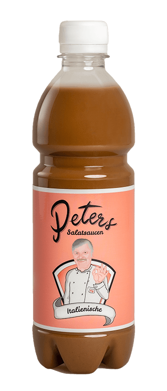 Peters Italienische Salatsauce Flasche transparent farbig